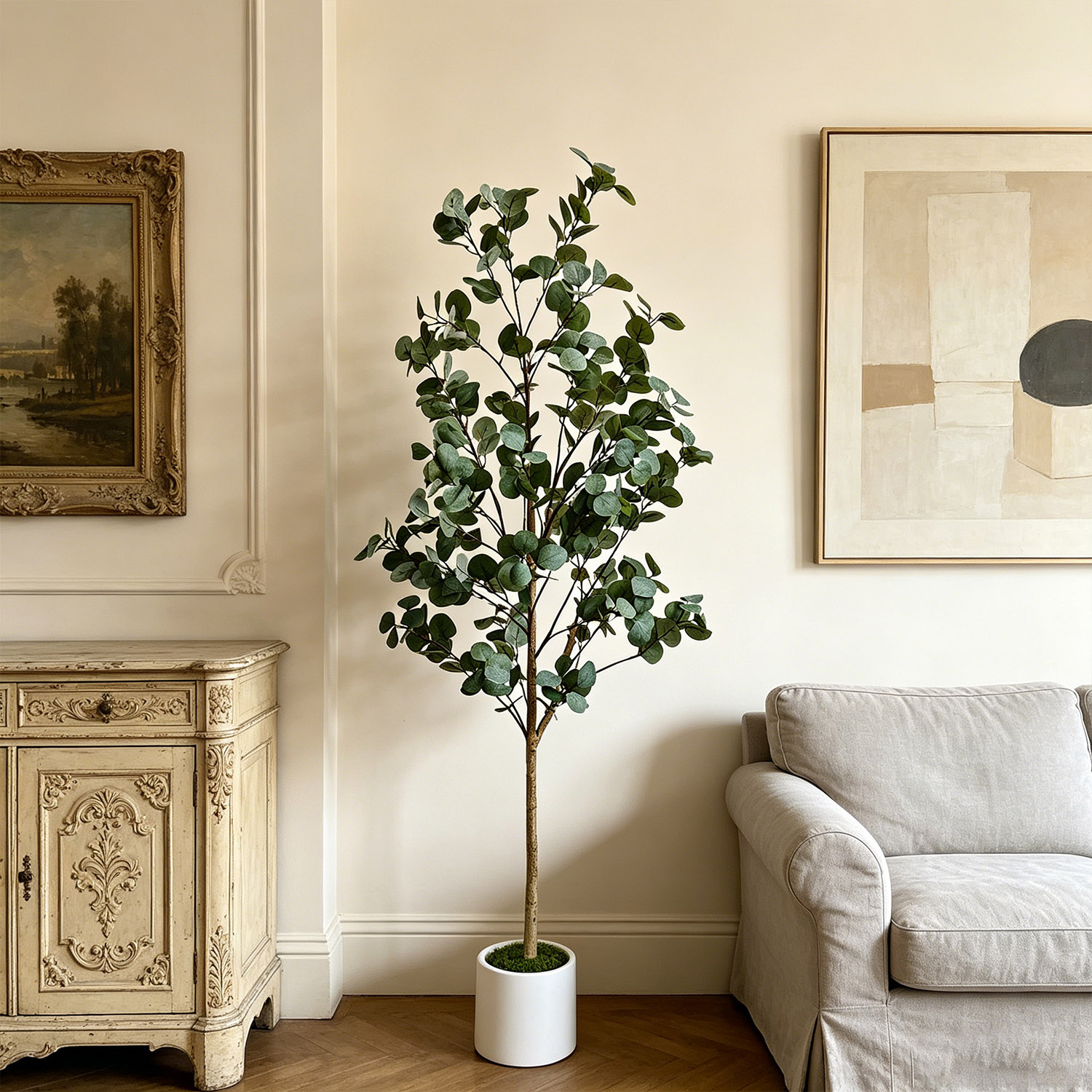 120-155Cm/5.1Ft Artificial Euc - Ficus Lyrata Tree ulasan dan harga